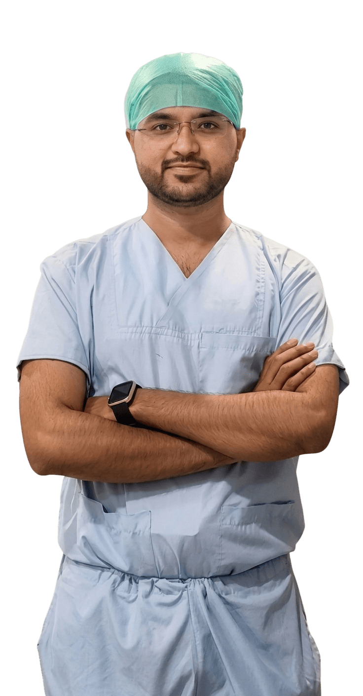 Dr. Mohit Prajapati in surgical scrubs